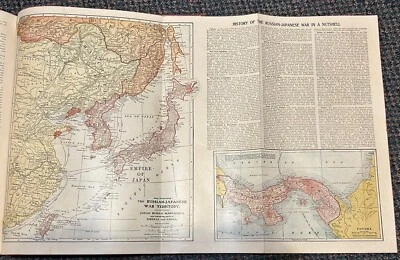 1904 Russian-Japanese War map and details 21 x 13-1/2 (Panama Canal too) - Image 1 of 2