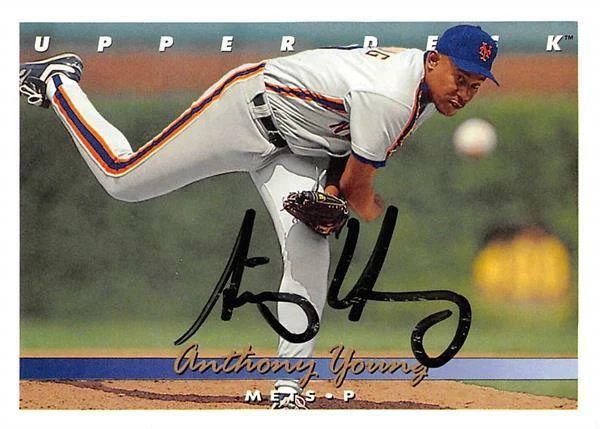 Anthony Young autographed baseball card (New York Mets 67) 1993 Upper Deck #71 - Image 1 of 1