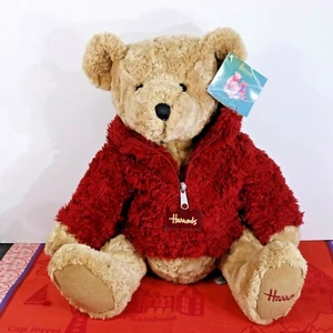 HARRODS KNIGHTSBRIDGE BEAR, SOFT PLUSH, RED SWEATER 14" SEATED w/ Tag (M11) - Bild 1 von 7