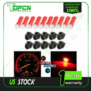 10x Red T5 PC74 37 70 Twist Sockets Instrument Cluster Dash Led Light Bulb Kit - Picture 1 of 10