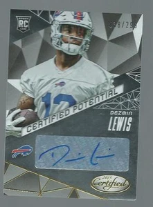 2015 CERTIFIED DEZMIN LEWIS CERTIFIED POTENTIAL AUTO ROOKIE #ED 38/299 - Picture 1 of 1