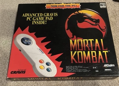 Rare 1992 Mortal Kombat Gravis Gamepad Edition PC Big Box 3.5 Floppy Game - Image 1 of 3
