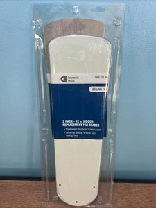 Commercial Electric White/Antique Oak Reversible Replacement Ceiling Fan Blades - Picture 1 of 4