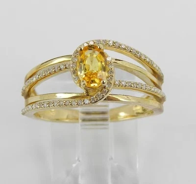 2 ct Oval Cut Simulated Citrine Engagement Solitaire Ring 14k Yellow Gold Plated - Image 1 of 4