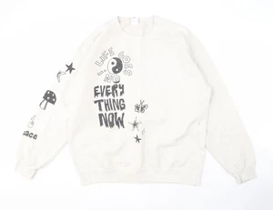 Urban Outfitters White Graphic Sweatshirt S Unisex - Picture 1 of 12