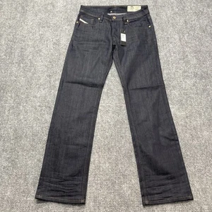 NWT DIESEL Jeans Men 30x32 Blue LARKEE Regular Straight Leg Dark Wash Button Fly - Picture 1 of 14