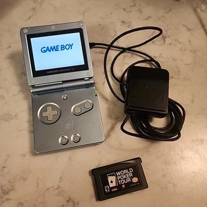 Nintendo Game Boy Advance GBA SP AGS-101 Pearl Blue Console TESTED - Picture 1 of 12