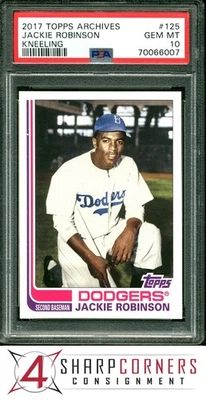 2017 TOPPS ARCHIVES #125 JACKIE ROBINSON HOF KNEELING POP 6 PSA 10 - Image 1 of 3