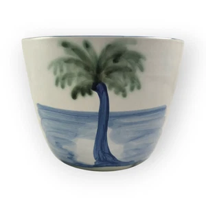 Großer 6" Vintage MA Hadley signierter Kunstkeramik Palme Ozean Übertopf Topf - Bild 1 von 5