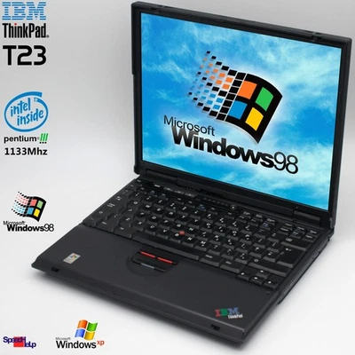 Notebook IBM THINKPAD T23 INTEL PENTIUM 3 1133MHZ Laptop Windows 98 CDRW DVD - Immagine 1 di 4