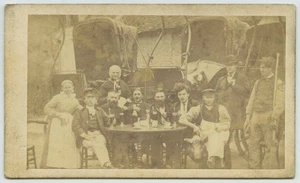 CDV 1860-70 Lenôtre-Ancel. Groupe de cochers à l'apéritif. Tête de cochon. - Picture 1 of 2