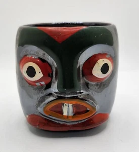 Vintage Totem Demitasse Cup 1958 Victoria Ceramics Colorful Glazed Finish - Picture 1 of 11