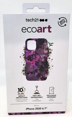 Tech21 EcoArt Case for iPhone 12 Pro Max 6.7", Pink Purple Collage Art Print - Image 1 of 4