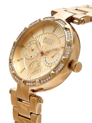 Orologio Versus Versace Sertie Cristallo Multifunzione Bracciale 36MM Testa di Leone Nuovo con scatola