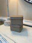 Pottery Barn Quinn Leather Petite Travel Boxes Shadow Print Fawn Nwob Ob Read!
