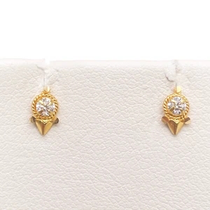 22ct Yellow gold Cubic Zircon Children's Stud earrings claw set - Picture 1 of 8