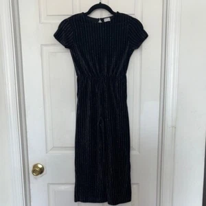 Zara Kid’s Velvet Pinstripe Jumpsuit - Picture 1 of 5