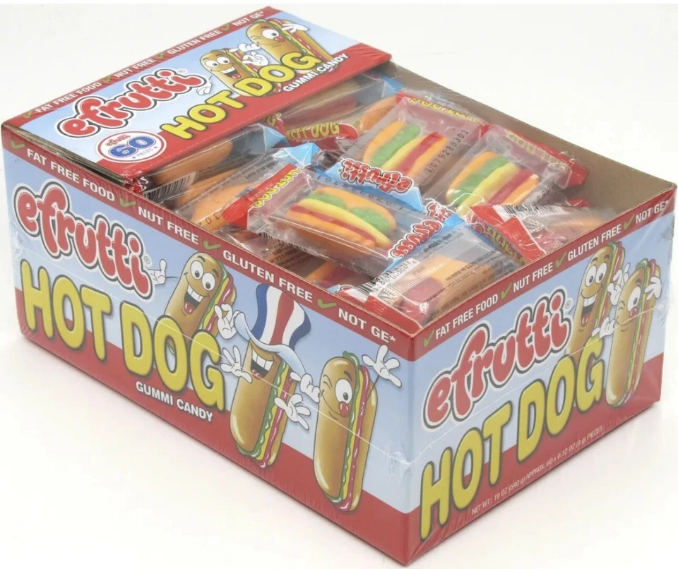 Efrutti Hot Dog Gummis 60 Pack 19 Ounce