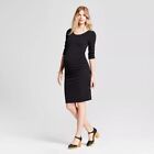 New Isabel Maternity XL Black 3/4 Sleeve Midi Dress