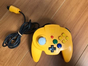 Mini controlador Hori Pad amarillo Nintendo 64 N64 probado y funcionando Japón - Imagen 1 de 10