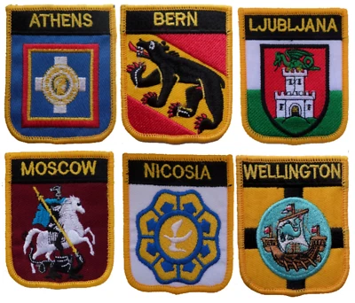 World Capital Cities Shield Embroidered Patches - Image 1 of 2