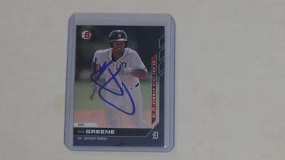 2019 RILEY GREENE PERSONALLY SIGNED ROOKIE BOWMAN NEXT TOP 20 * DETROIT TIGERS - Image 1 of 3