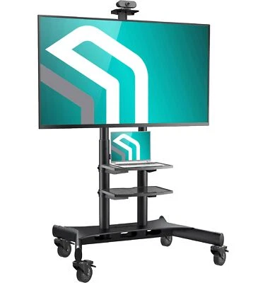Mobile Tv Stand For 50" 86" Tvs Up To 200 Lbs Adjustable Tv Stand Portable Max V - Image 1 of 4