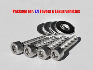 4 Coil Screws fits Toyota Lexus 1.5 1.8 2.0 2.4 2.5 2.7 Stainless Cap Head Bolts - Picture 1 of 6