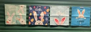 4 fundas de almohada de Pascua cojín de conejo 18 x 18 pulgadas Happy E... - Imagen 1 de 9