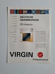 Deutsch Grammaphon Virgin Megastore  1990s MUSIC Album ADVERT 9X12" POSTER - Picture 1 of 1
