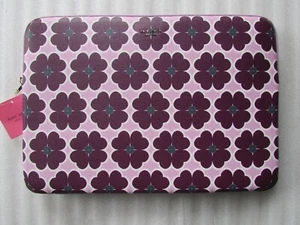 Kate Spade 15" Laptop Sleeve Case Graphic Clover Orchid New - Picture 1 of 12