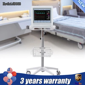 Height Adjustable 360° Mobile Medical Tool Trolley Cart w/ Storage Basket USA - Picture 1 of 13