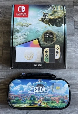 Nintendo Switch OLED Console Legend of Zelda TOTK Edition + Case + 256GB Memory - Image 1 of 4