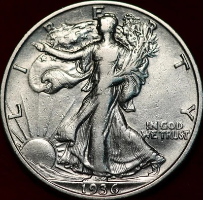 1936-S San Francisco Mint Silver Walking Liberty Half - Image 1 of 2