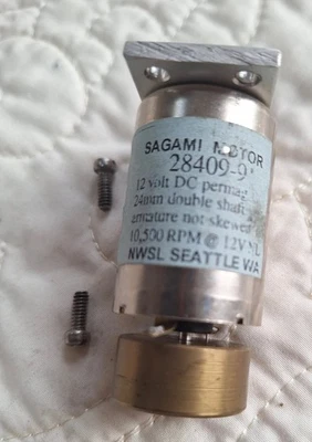 SAGAMI DC MOTOR 12 V DC 24 MM DOUBLE SHAFT #28409-9 VIDEO WORKS AMERICAN FLYER - Image 1 of 4