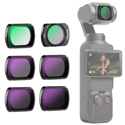 NEEWER 6-Pack Magnetic ND/CPL/UV Filter Set for DJI OSMO Pocket 3 w/ ND16-ND256 - Image 1 of 4