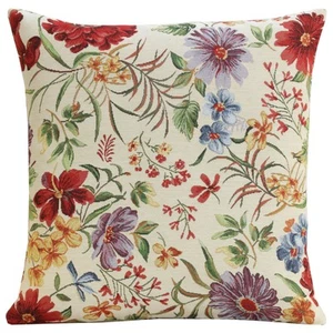 18x18 In Premium Tapestry Throw Pillow Cover - Caroline Floral Cushion Cover - Picture 1 of 11