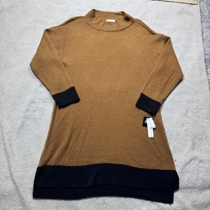 52seven Pullover Damen groß senf schwarz Stehkragen Tunika Pulli Colorblock - Bild 1 von 16