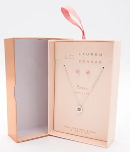 Lauren Conrad Power 16" Halskette Halbedelstein Ohrstecker Ornament Geschenkset - Bild 1 von 8