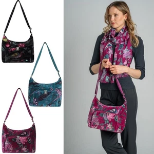 Earth Squared Printed Velvet Hobo Bag, Cross Body & Shoulder Bag for Women - Picture 1 of 22