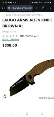 Laugo Arms Alien Kizer Knife Brown XL 3.3 INCH BLADE EASY OPEN - image 1 of 4