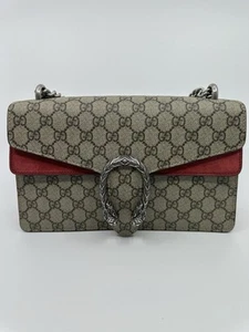 Gucci Dionysus GG Supreme Red Suede Small Bag With Entrupy Authentication - Picture 1 of 11