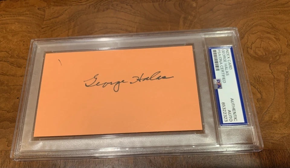 George Halas Chicago Bears Signed Auto Index Card PSA - Image 1 of 1