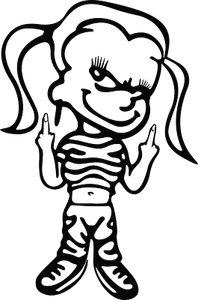 Bad Girl Calvin Flipping the Finger   Quality Vinyl Decal 43 colors available - Picture 1 of 45