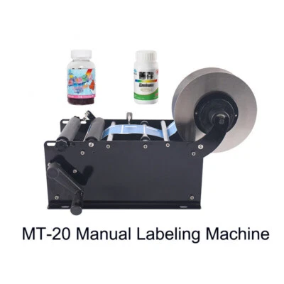 Manual Round Bottle Labeling Machine Plastic Glass Jar Applicator Labeller - Image 1 of 4
