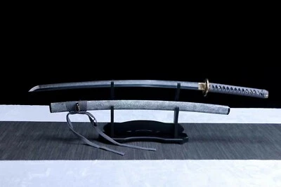 Espada afilada Full Tang Katana Samurai japonesa templada arcilla de acero T10 hecha a mano* Foto 1 de 4