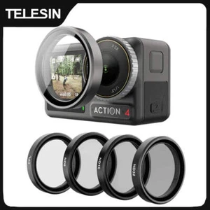 Set obiettivi TELESIN CPL ND8 ND16 ND32 telaio in lega di alluminio per DJI OSMO Action 3 4 - Foto 1 di 7