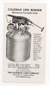 1920 Advertising Flier for the Coleman Urn Burner Los Angeles - Picture 1 of 2