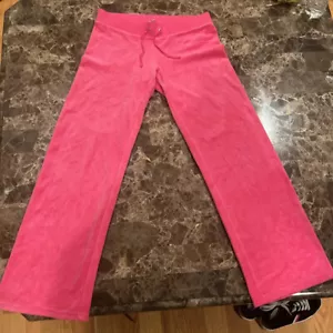 Juicy Couture High Rise Wide Flare Leg Velour Sweatpants Y2K Barbie Pink S EUC - Picture 1 of 13