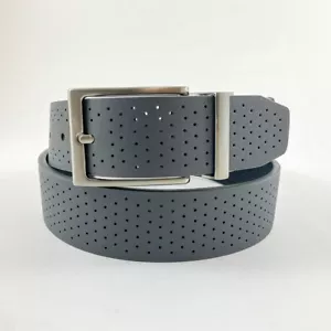 NIKE GOLF MEN'S PERFORATED REVERSIBLE BELT SIZE: 32 (FITS W30) GREY/BLACK 20889 - Picture 1 of 7